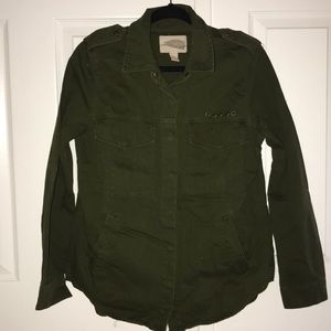 NWOT Oversized Army Olive Green Utility Jacket with Pockets